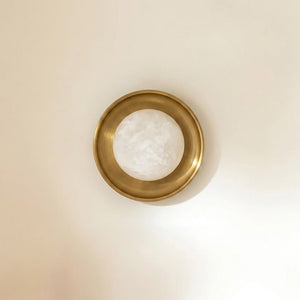 Dura Round Alabaster Wall Sconce