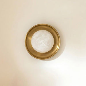 Dura Round Alabaster Wall Sconce