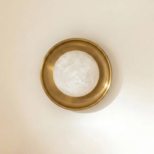 Dura Round Alabaster Wall Sconce