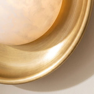 Dura Round Alabaster Wall Sconce