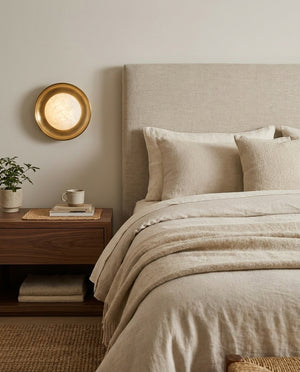 Dura Round Alabaster Wall Sconce