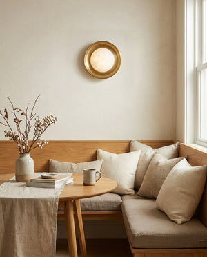 Dura Round Alabaster Wall Sconce
