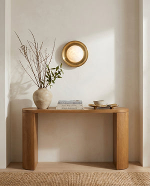 Dura Round Alabaster Wall Sconce