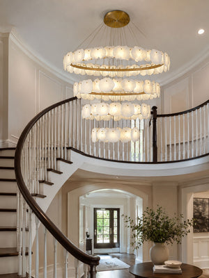 Ecliptica Spiral Alabaster Chandelier