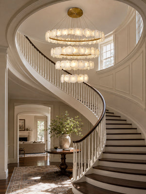 Ecliptica Spiral Alabaster Chandelier