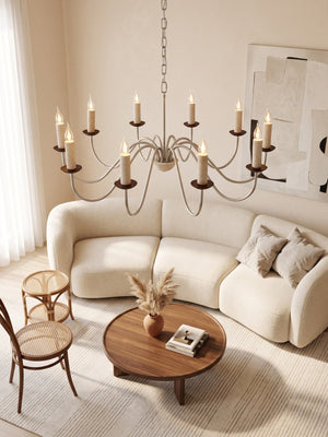 Edris Travertine Candle Chandelier