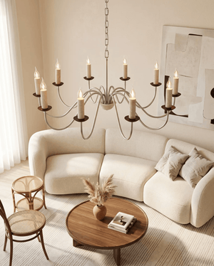 Edris Travertine Candle Chandelier