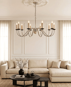Edris Travertine Candle Chandelier