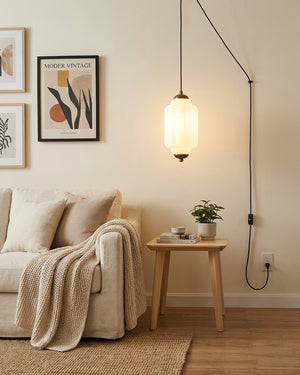 Eloise Glass Plug In Pendant Light