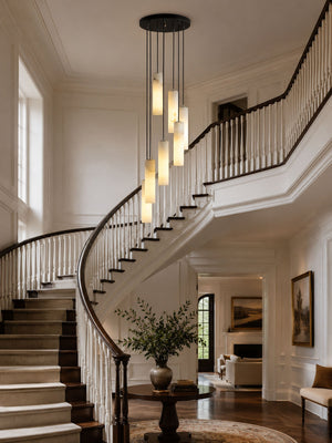 Elongated Alabaster Cluster Pendant Lamp