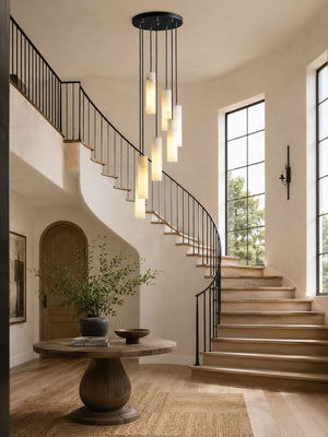 Elongated Alabaster Cluster Pendant Lamp