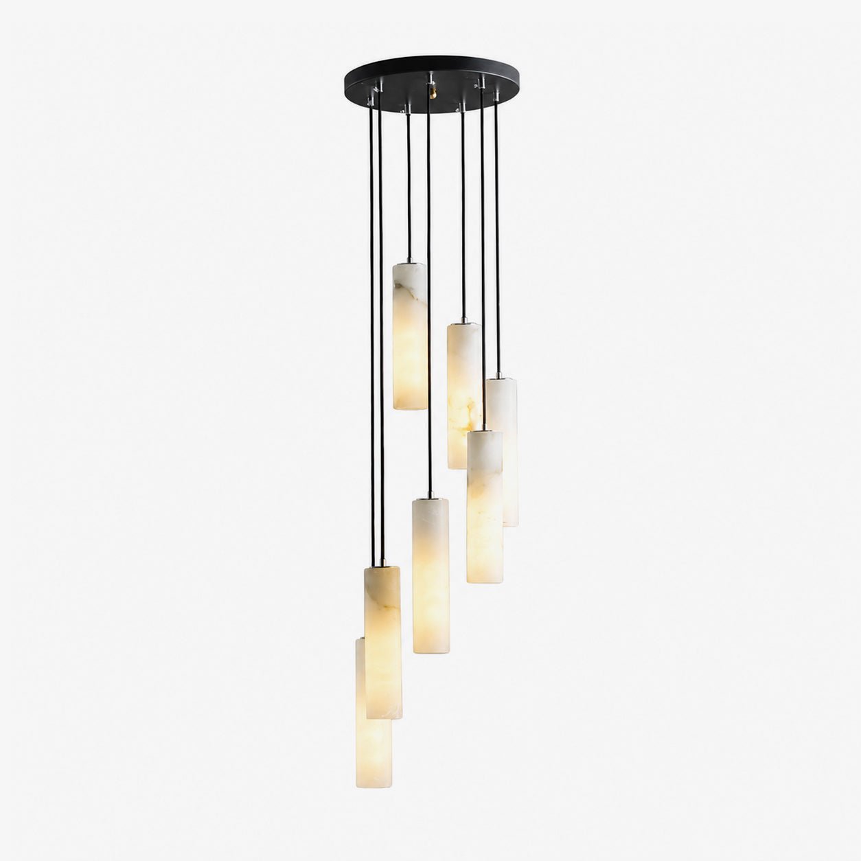 Elongated Alabaster Cluster Pendant Lamp