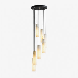 Elongated Alabaster Cluster Pendant Lamp