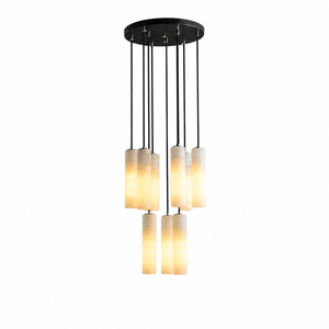 Elongated Alabaster Cluster Pendant Lamp