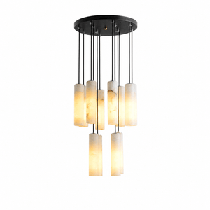 Elongated Alabaster Cluster Pendant Lamp