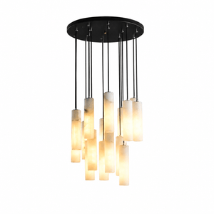 Elongated Alabaster Cluster Pendant Lamp