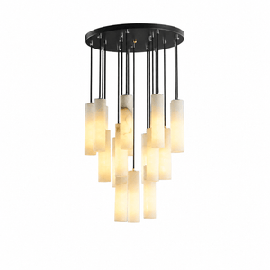 Elongated Alabaster Cluster Pendant Lamp