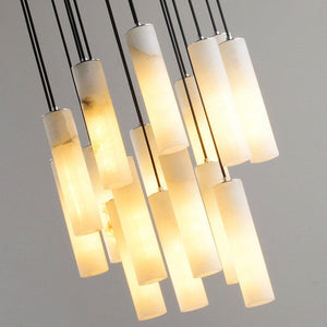Elongated Alabaster Cluster Pendant Lamp