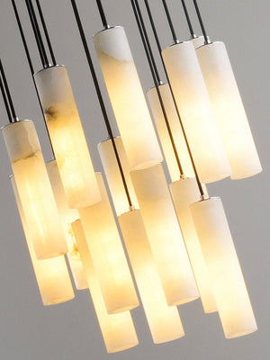 Elongated Alabaster Cluster Pendant Lamp