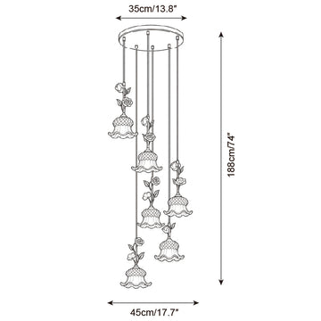 Lámpara de Araña Elowara — Planos de dimensiones 3