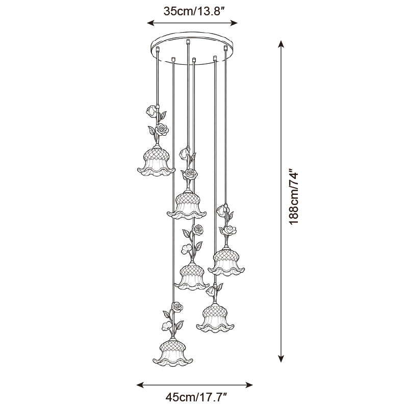 Lámpara de Araña Elowara — Planos de dimensiones 3