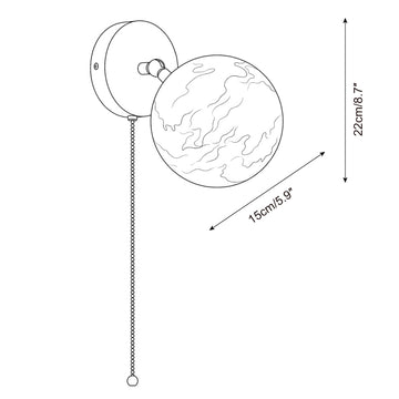 Applique Murale in Alabastro Elvarith — Disegni dimensionali 1