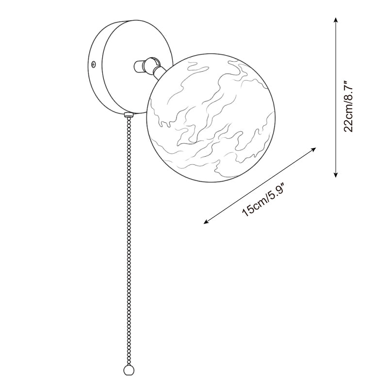 Elvarith Alabaster väggarmatur — Dimensionsritningar 1