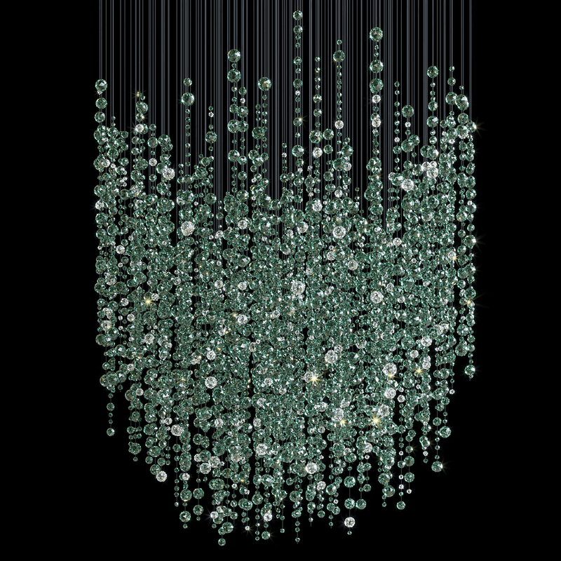 Emerald Rainfall Crystal Customize Chandelier – detail 10