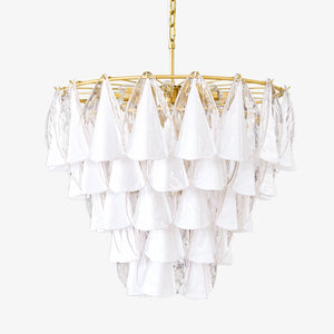 Lunara White Glass Chandelier