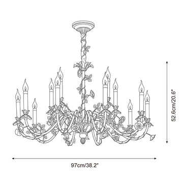 Lampadario Eveliora — Disegni dimensionali 4