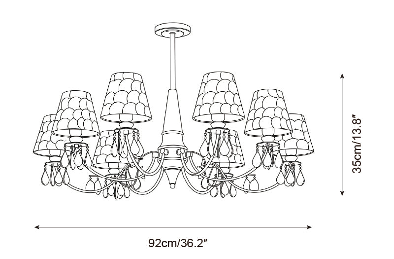 Evelisse Chandelier — Dimension drawings 2
