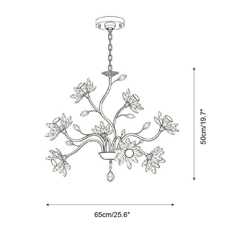 Lámpara de araña Eveloria — Planos de dimensiones 1