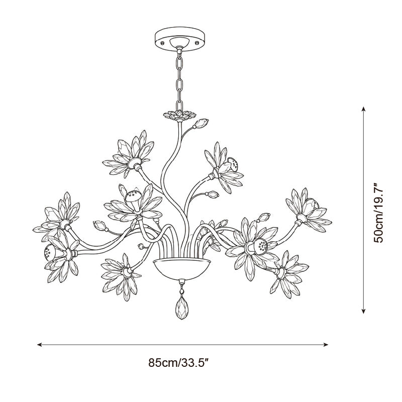 Lámpara de araña Eveloria — Planos de dimensiones 2