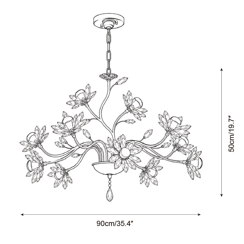 Lámpara de araña Eveloria — Planos de dimensiones 3