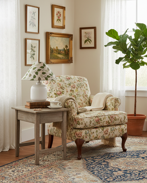 Evergreen Floral Table Lamp