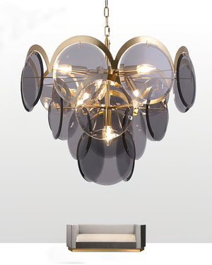 Velora Amber Disc Chandelier