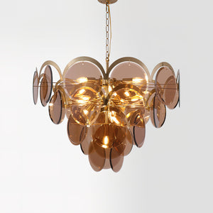 Velora Amber Disc Chandelier