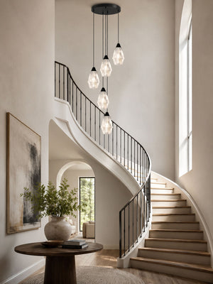 Faceted Alabaster Cluster Chandelier