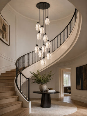 Faceted Alabaster Cluster Chandelier