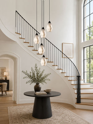 Faceted Alabaster Cluster Chandelier