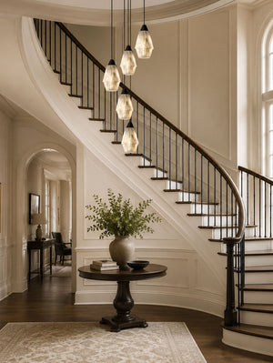 Faceted Alabaster Cluster Chandelier