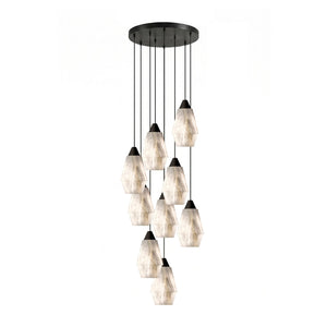 Faceted Alabaster Cluster Chandelier