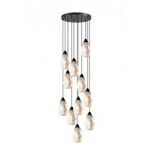 Faceted Alabaster Cluster Chandelier
