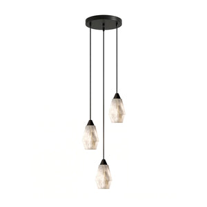 Faceted Alabaster Cluster Chandelier