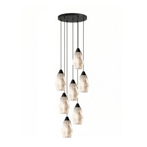 Faceted Alabaster Cluster Chandelier