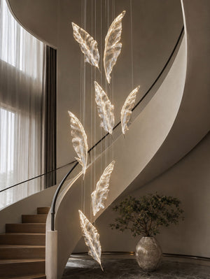 Falling Leaves Glass Chandelier