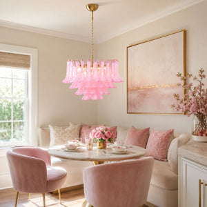 Fiora Pink Glass Chandelier