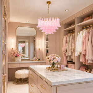Fiora Pink Glass Chandelier