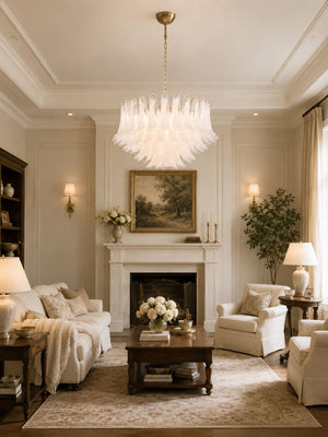 Fiora Pink Glass Chandelier