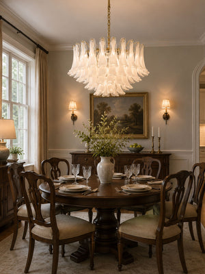 Fiora Pink Glass Chandelier